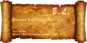 Boros László névjegykártya