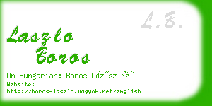 laszlo boros business card